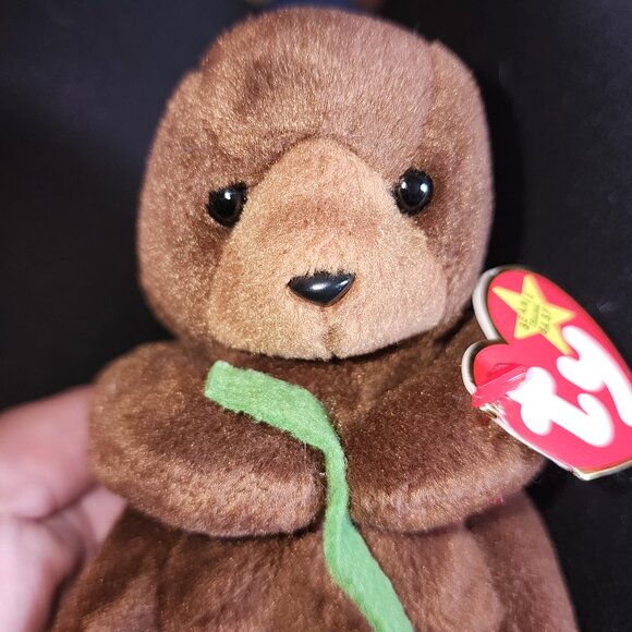 Ty RARE Beanie Baby Seaweed (P.V.C PELLETS) GREAT CONDITION With Tag Errors - Picture 4 of 9